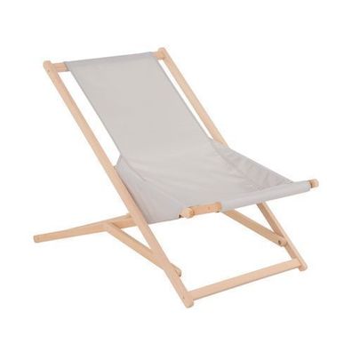 Sonnenliege Strandliege Liegestuhl aus Holz Gozo Komfort grau PATIO