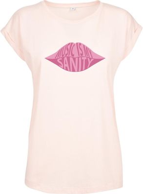 Mister Tee Damen Ladies Music Is My Sanity Tee T-Shirt Round Neck MT2385