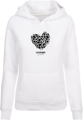 Merchcode Damen Ladies Leopard Heart Heavy Hoody MP502903