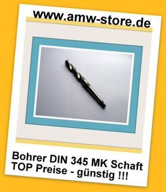 HSS Spiralbohrer MK Bohrer für Metall Din345 rollg. 10,2 bis 25mm Morsekonus Kegels