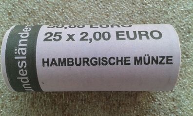 Sichtrolle 25 x 2 euro 2026 Bremen prägefrische Rolle Hamburg J Prägestätte Hamburg