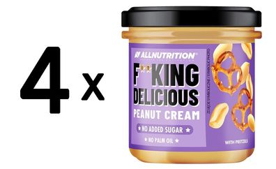 4 x Allnutrition Fitking Delicious Peanut Cream, with Pretzels - 350g