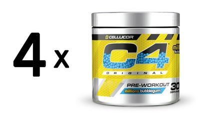 4 x Cellucor C4 Original Pre-Workout, Millions Bubblegum - 198g