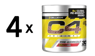 4 x Cellucor C4 Original Pre-Workout, Millions Cola - 198g