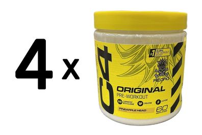 4 x Cellucor C4 Original Pre-Workout, Pineapple Head - 396g