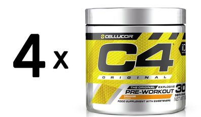4 x Cellucor C4 Original, Orange - 198g