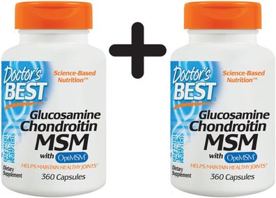 2 x Doctors Best Glucosamine, Chondroitin with MSM - 360 caps