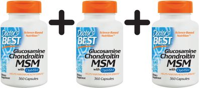 3 x Doctors Best Glucosamine, Chondroitin with MSM - 360 caps