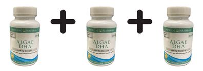 3 x Nordic Naturals Algae DHA, 500mg - 60 softgels