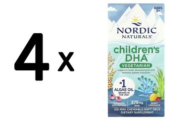 4 x Nordic Naturals Children's DHA, Berry Lemonade - 120 chewables