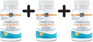 3 x Nordic Naturals Nordic CoQ10 Ubiquinol, 100mg - 60 softgels