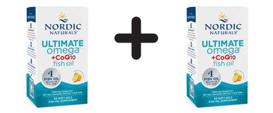 2 x Nordic Naturals Ultimate Omega + CoQ10 Fish Oil - 60 softgels