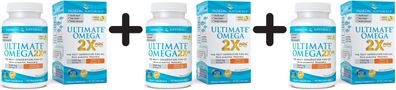 3 x Nordic Naturals Ultimate Omega 2X Mini with Vitamin D3, 1120mg Lemon - 60 softgel