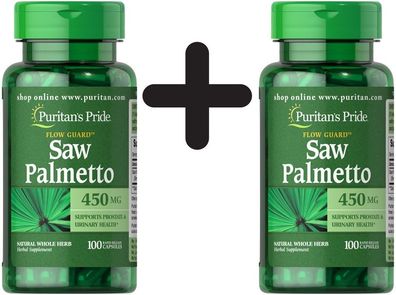 2 x Puritans Pride Saw Palmetto, 450mg - 100 caps
