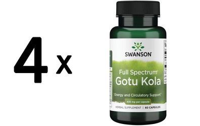 4 x Swanson Gotu Kola, 435mg - 60 caps