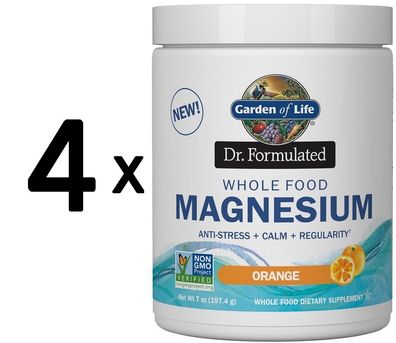4 x Garden of Life Dr. Formulated Whole Food Magnesium, Orange - 197g