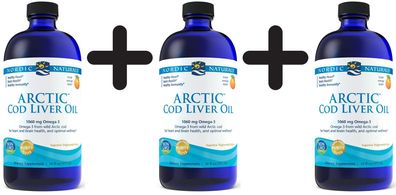 3 x Nordic Naturals Arctic Cod Liver Oil, 1060mg Orange - 473 ml