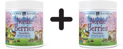 2 x Nordic Naturals Nordic Berries Multivitamin, Cherry Berry - 120 gummy berries