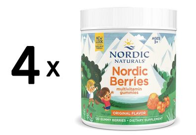 4 x Nordic Naturals Nordic Berries Multivitamin, Original Flavor - 120 gummy berries