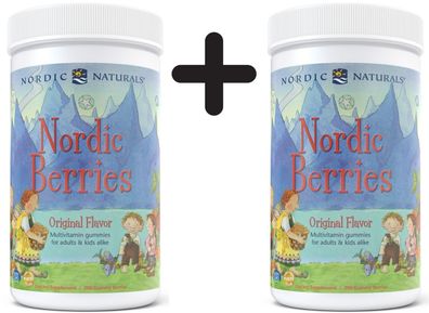 2 x Nordic Naturals Nordic Berries Multivitamin, Original Flavor - 200 gummy berries