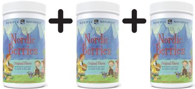 3 x Nordic Naturals Nordic Berries Multivitamin, Original Flavor - 200 gummy berries