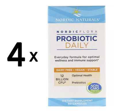 4 x Nordic Naturals Nordic Flora Probiotic Daily - 60 caps