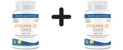 2 x Nordic Naturals Nordic Vitamin D3, 1000 IU - 120 softgels