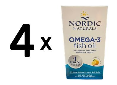 4 x Nordic Naturals Omega-3, 690mg - 180 softgels