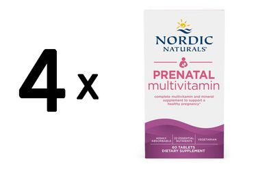4 x Nordic Naturals Prenatal Multivitamin - 60 tablets