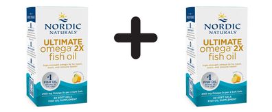 2 x Nordic Naturals Ultimate Omega 2X, 2150mg Lemon - 60 softgels