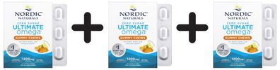 3 x Nordic Naturals Ultimate Omega Gummy Chews, Tropical Fruit - 54 gummies
