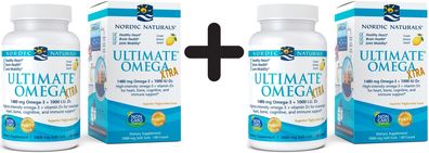 2 x Nordic Naturals Ultimate Omega Xtra, 1480mg Lemon - 60 softgels