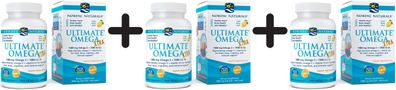 3 x Nordic Naturals Ultimate Omega Xtra, 1480mg Lemon - 60 softgels