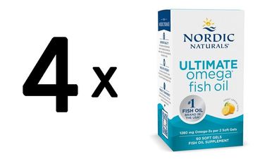4 x Nordic Naturals Ultimate Omega, 1280mg Lemon - 60 softgels