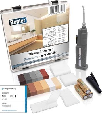 BENLER Fliesen Reparaturset Profi Hartwachs Set fér Keramik Laminat Braun Grau