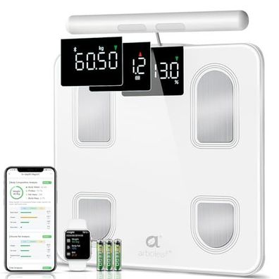 Arboleaf Körperfettwaage mit Handsensoren 8 Elektroden App bis 180 kg
