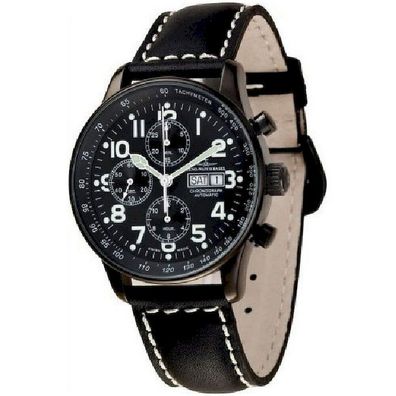 Zeno-Watch - Armbanduhr - Herren - X-Large Pilot Chrono black - P557TVDD-bk-a1