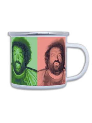 Emaille Becher 0,5 L - Bud Fotoautomat bunt, EBB 11