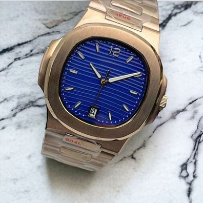 Armbanduhr Nautilus Navy Zifferblatt Rosegold NH35 41mm Automatik Herrenuhr