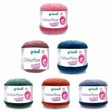 200g Gründl Colourflow Farbverlaufsgarn Wolle zum Stricken Häkeln GP 49,95€/1kg