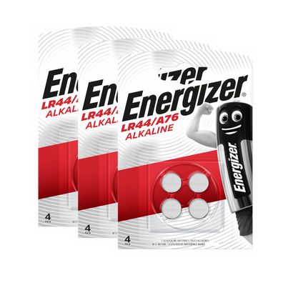 3x Energizer A76 V13GA LR44 AG13 13GA 357 Knopfzelle Batterie 1,5V 4er Blister
