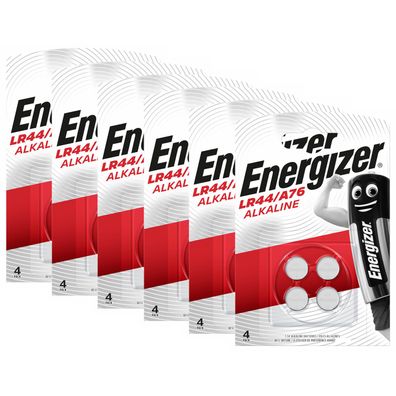 6x Energizer A76 V13GA LR44 AG13 13GA 357 Knopfzelle Batterie 1,5V 4er Blister