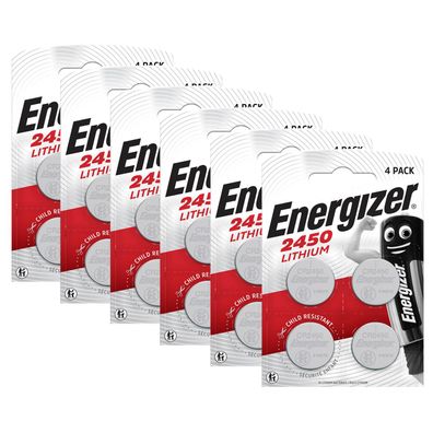 6x Energizer CR2450 CR 2450 3V Lithium Batterie Knopfzelle DL2450 4er Blister
