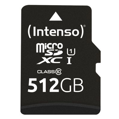 Micro SDHC/SD 512GB Intenso Performance 1 Adapter Class 10 3424493