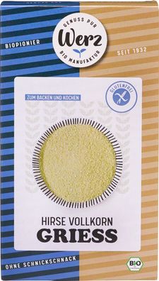 3x Naturkornmühle Werz Hirse Vollkorn Grieß, glutenfrei 250g