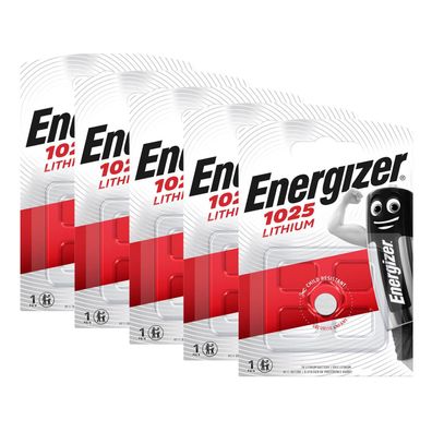 5x Energizer CR 1025 Lithium Batterie Knopfzelle DL1025 3V 30mAh Auto Uhren
