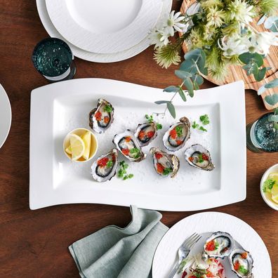 Villeroy & Boch – NewWave Servierplatte 490 x 300 x 43 mm – Premium Porcelain –