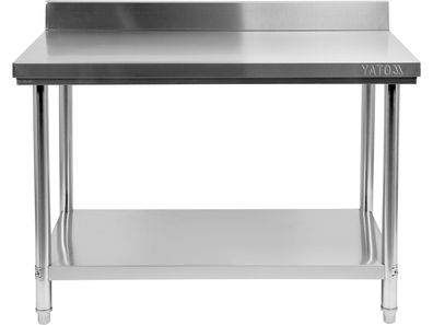 Edelstahl Arbeitstisch mit Regal 120x70x85 + 10 cm