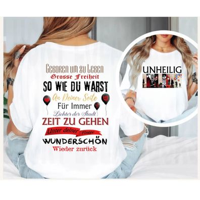 Unheilig Band T-Shirt Damen - Grosse Freiheit Song Lyrics Shirt, Deutscher Rock Fan G