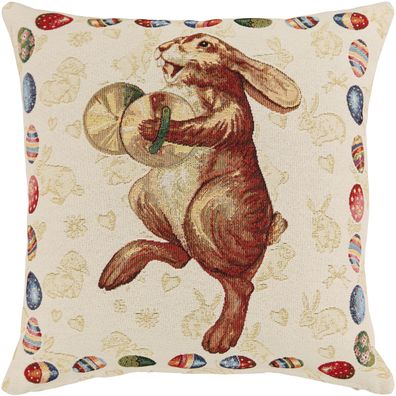 Kissenhülle Ostern 45x45 Gobelin Sandner Hasenschule Kissen Made in Germany